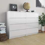 Sideboard High Gloss White Chipboard