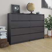 Sideboard High Gloss Grey - Chipboard