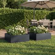 Garden Planter Anthracite Steel 40x40x20cm
