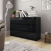 Sideboard High Gloss Black - Chipboard