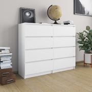 Drawer Sideboard White 120x35x99 cm Chipboard