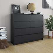Drawer Sideboard Black 120x35x99 cm Chipboard