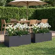 Garden Planter Anthracite Steel 80x40x40cm