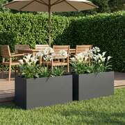 Garden Planter Anthracite Large 80x50x50cm