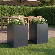 Garden Planter Anthracite Steel 50x50x75cm