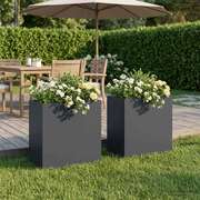 Garden Planter Anthracite Steel 50x30x40cm