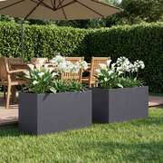 Garden Planter Anthracite Steel 50x40x40cm