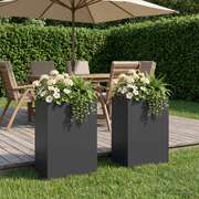 Garden Planter Black Steel 50x40x75cm
