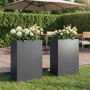Garden Planter Anthracite Steel 50x40x75cm