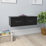 Wall-mounted Drawer Shelf Black  Chipboard