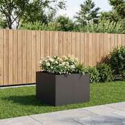 Garden Planter Black Steel 80x80x60cm