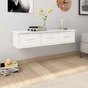 Wall-mounted Drawer Shelf White Chipboard