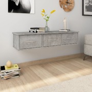 Wall-mounted Drawer Shelf Concrete Grey Chipboard