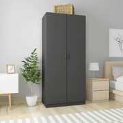 Wardrobe High Gloss Grey  -Chipboard