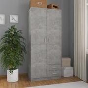 Wardrobe Concrete Grey, Chipboard