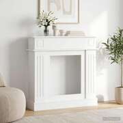 Fireplace Surround White Engineered Wood 102x26x100cm