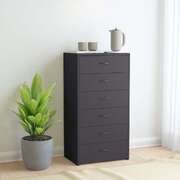 Sideboard with 6 Drawers Grey 50x34x96 cm Chipboard
