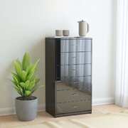 Sideboard with 6 Drawers High Gloss Black - Chipboard
