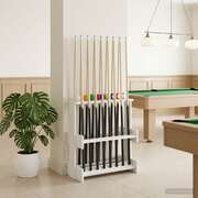 Billiard Cue Stand Engineered Wood White 60x35x60cm