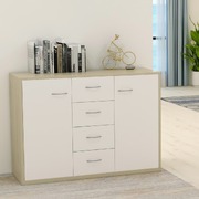 Sideboard White and Sonoma Oak, Chipboard