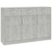 Sideboard Concrete Grey 110x34x75 cm Chipboard