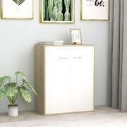 Sideboard White and Sonoma  Oak Chipboard