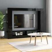 TV Cabinet High  Gloss Black  Chipboard