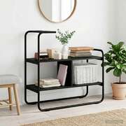 Black Oak Console Table 80cm Engineered Wood | EXTG