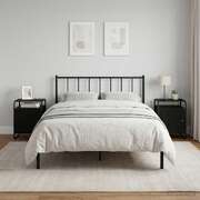 Black Oak Bedside Tables Set of 2 Engineered Wood | EXTG