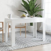 Dining Table High Gloss White 120x60x76 cm Chipboard