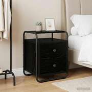 Black Oak Bedside Cabinet 2 Drawers | EXTG