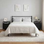 Black Oak Bedside Tables Set 2 Engineered Wood | EXTG