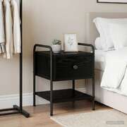 Black Oak Bedside Cabinet Drawer Shelf | EXTG