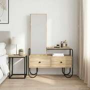 Sonoma Oak Dressing Table 2 Drawers Mirror | EXTG