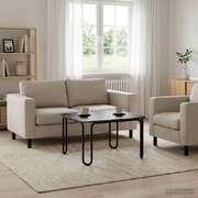 Black Coffee Table Engineered Wood 79.5x79.5x45cm
