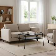 Coffee Table Black Oak Style 100x50x51cm