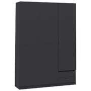 3-Door Wardrobe Grey 120x50x180 cm Chipboard