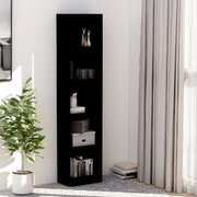 5-Tier Book Cabinet Black Chipboard