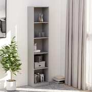 5-Tier Book Cabinet Grey / Chipboard
