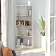 4-Tier Book Cabinet High Gloss White 60x24x142 cm Chipboard