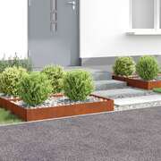 Steel Lawn Edging Panels Rusty 4pk | EXTG