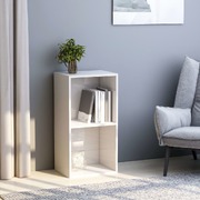 2-Tier Book Cabinet High Gloss White - Chipboard