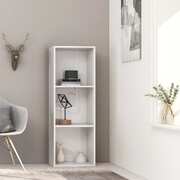 3-Tier Book Cabinet High Gloss White - Chipboard