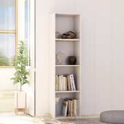 Book Cabinet High Gloss White 40x30x151,5 cm Chipboard