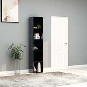 Book Cabinet High Gloss Grey 40x30x189 cm Chipboard