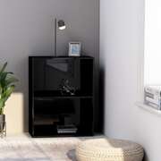 2-Tier Book Cabinet High Gloss Black- Chipboard
