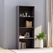 4-Tier Book Cabinet Grey Chipboard