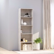 5-Tier Book Cabinet Concrete Grey - Chipboard