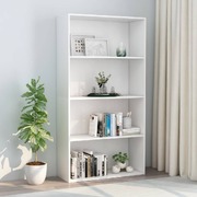4-Tier Book Cabinet White 80x30x151.5 cm Chipboard