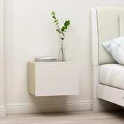 Bedside Cabinets 2 pcs White and Sonoma Oak 40x30x30 cm Chipboard